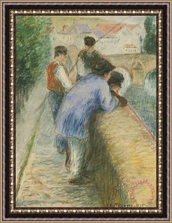 Camille Pissarro Fishermen Framed Painting