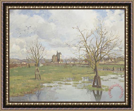 Camille Pissarro Flooded Fields at St. Ouen L'aumone Framed Print