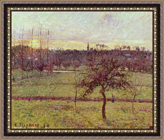 Camille Pissarro Landscape at Eragny Framed Painting