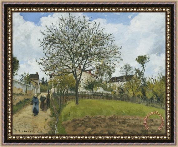 Camille Pissarro Landscape in Louveciennes Framed Painting