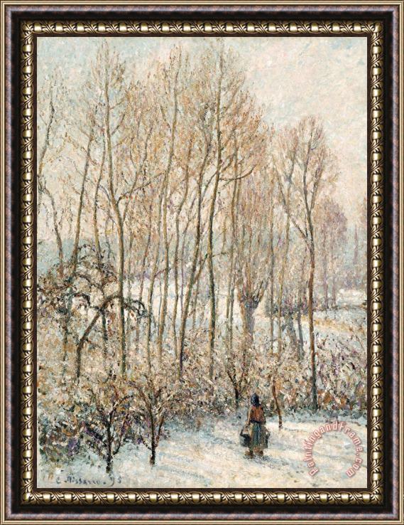 Camille Pissarro Morning Sunlight on The Snow, Eragny Sur Epte Framed Painting