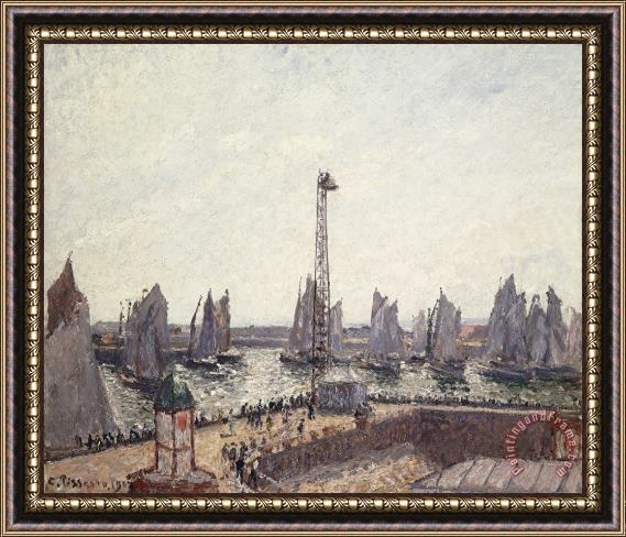 Camille Pissarro Outer Harbor And Cranes Le Havre Framed Painting