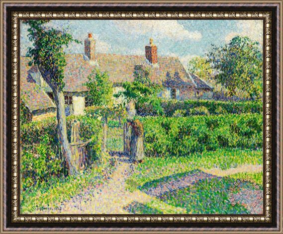 Camille Pissarro Peasants' Houses, Eragny Framed Painting