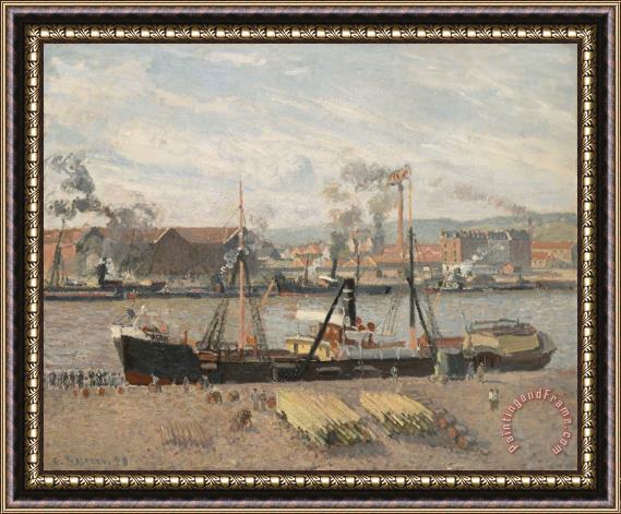 Camille Pissarro Port of Rouen Framed Painting