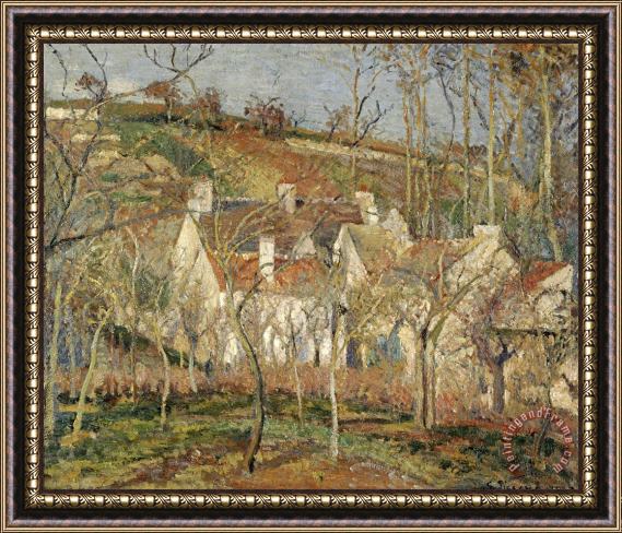Camille Pissarro Red Roofs, Corner of a Village, Winter Framed Painting