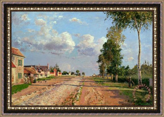 Camille Pissarro Route De Versailles, Rocquencourt Framed Painting