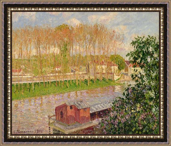 Camille Pissarro Sunset At Moret Sur Loing Framed Painting