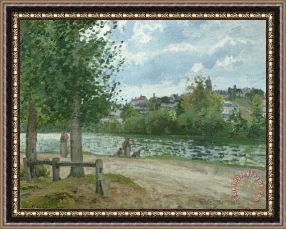 Camille Pissarro The Banks of the Oise at Pontoise Framed Painting