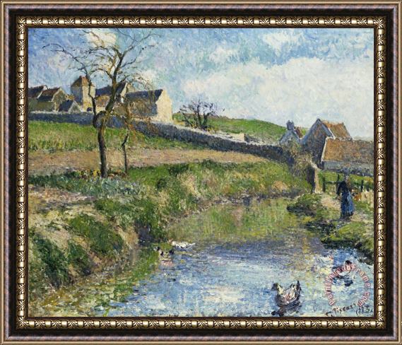 Camille Pissarro The Farm at Osny Framed Painting