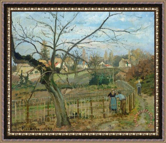 Camille Pissarro The Fence Framed Painting