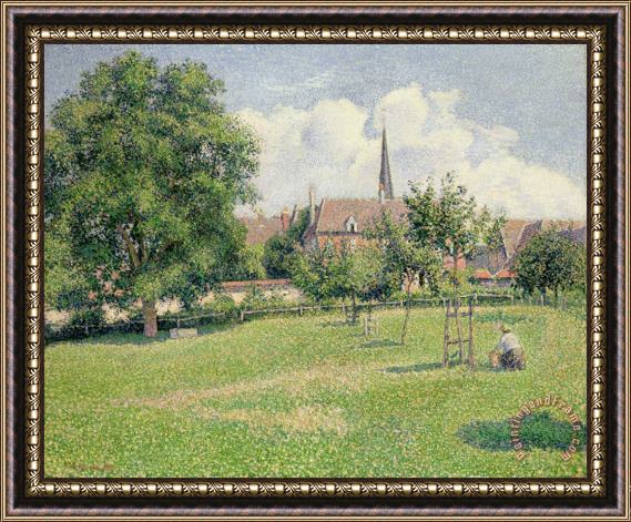 Camille Pissarro The House of the Deaf Woman and the Belfry at Eragny Framed Print