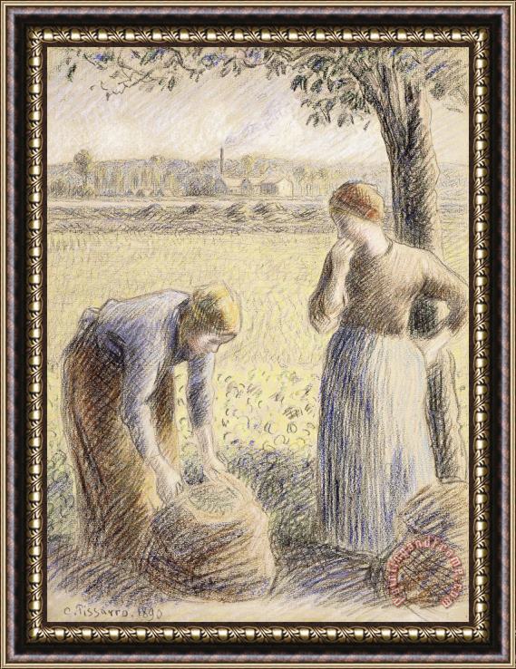 Camille Pissarro The Pickers Framed Painting