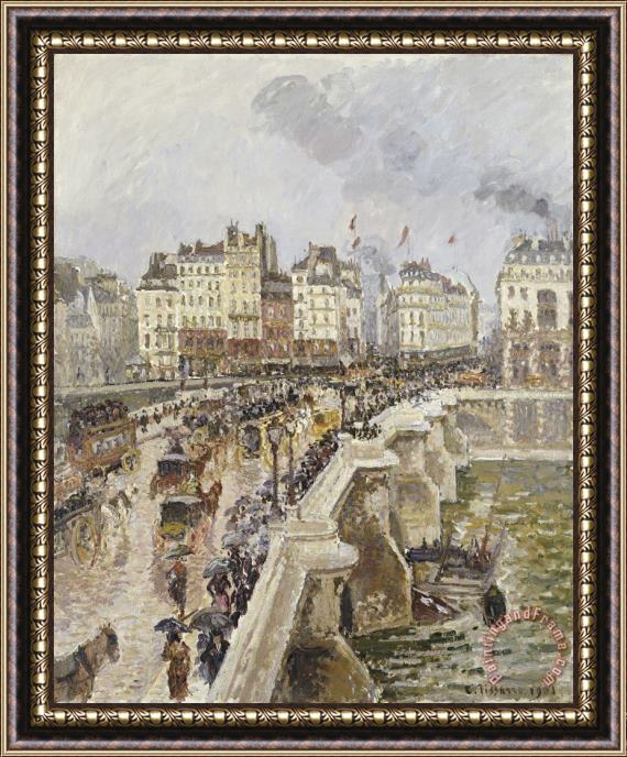 Camille Pissarro The Pont Neuf on a Rainy Afternoon Framed Print