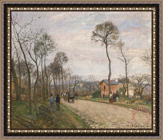 Camille Pissarro The Road from Louveciennes Framed Painting