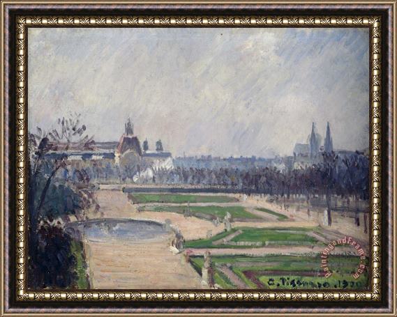 Camille Pissarro The Tuilleries Basin And The Louvre Framed Painting
