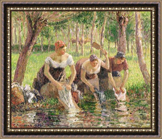 Camille Pissarro The Washerwomen Framed Print