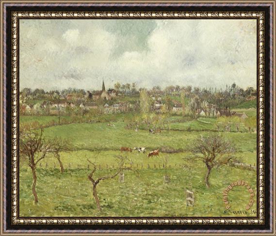 Camille Pissarro View of Bazincourt Framed Painting