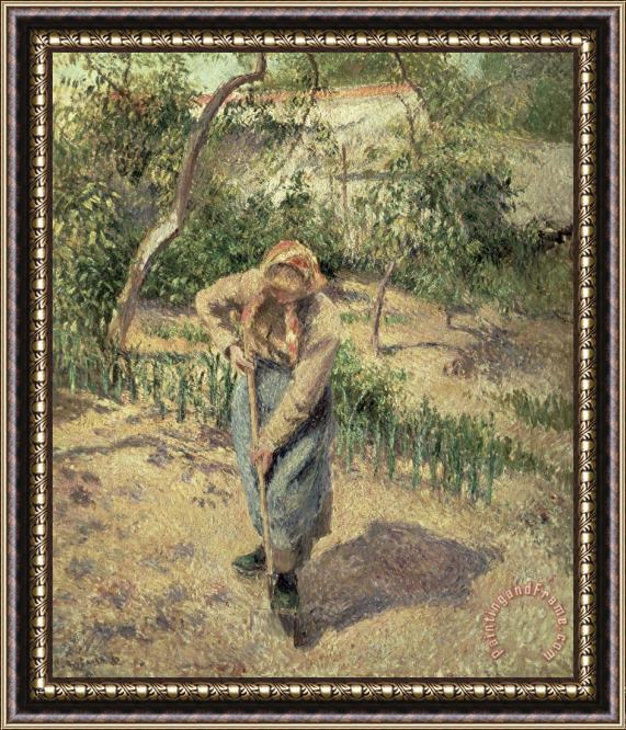 Camille Pissarro Woman Digging in an Orchard Framed Painting