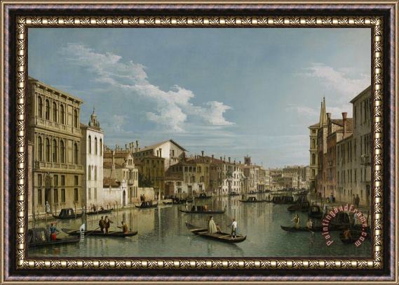 Canaletto Grand Canal From Palazzo Flangini To Palazzo Bembo Framed Painting