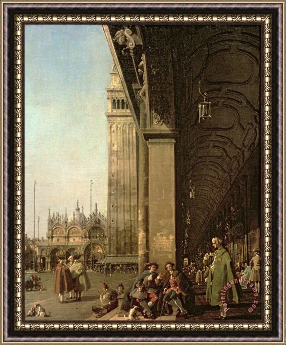 Canaletto Piazza di San Marco and the Colonnade of the Procuratie Nuove Framed Painting