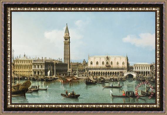 Canaletto The Molo From The Basin of San Marco, Venice Framed Painting