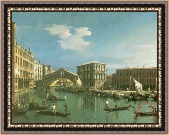 Canaletto The Rialto Bridge, Venice Framed Painting