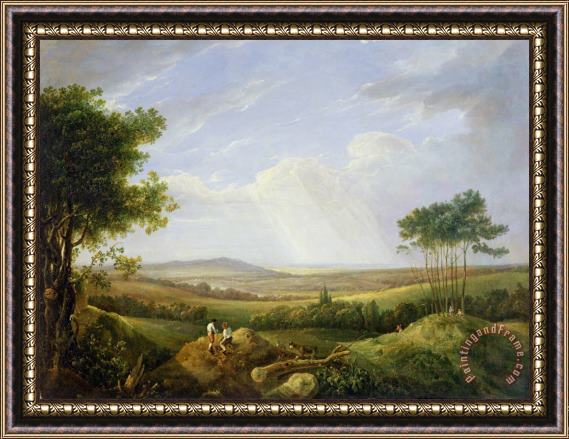 Captain Thomas Hastings Landscape with Figures Framed Painting
