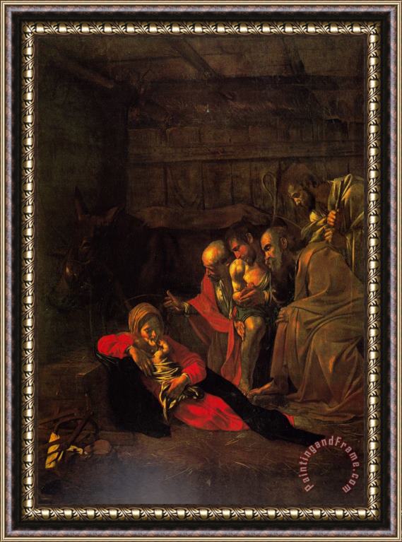 Caravaggio Adorationshepherds 1609 Framed Painting