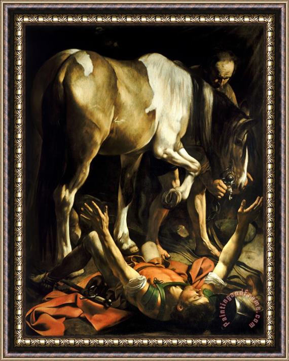 Caravaggio Conversion on The Way to Damascus Framed Painting
