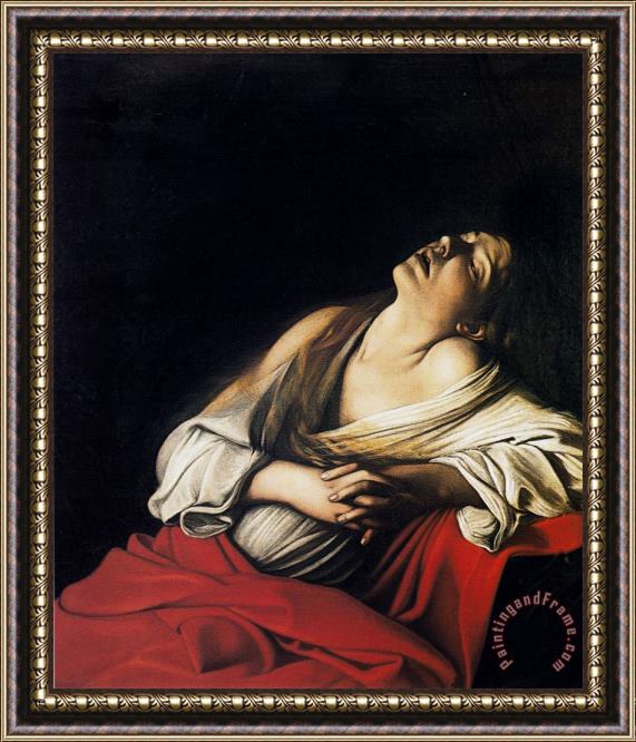 Caravaggio Magdalenecstasy 1610 Framed Painting