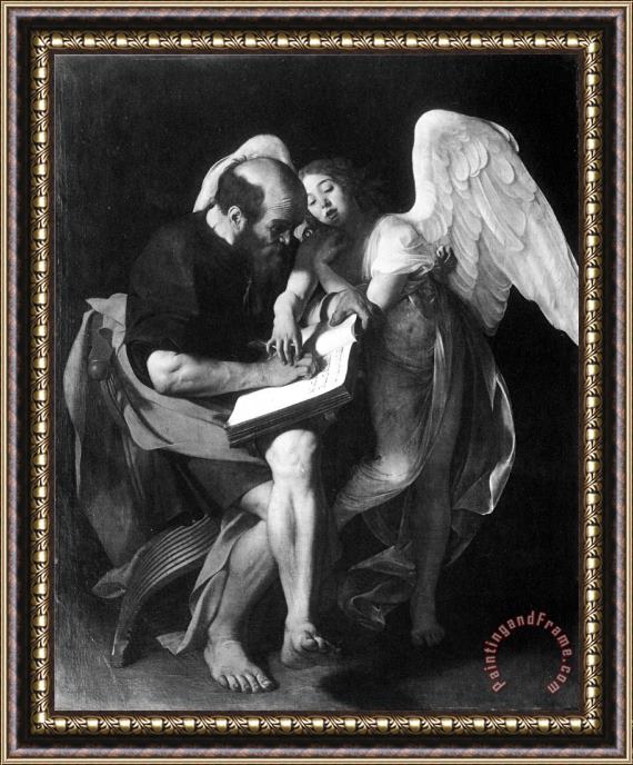 Caravaggio Saint Matthew Angel Framed Painting