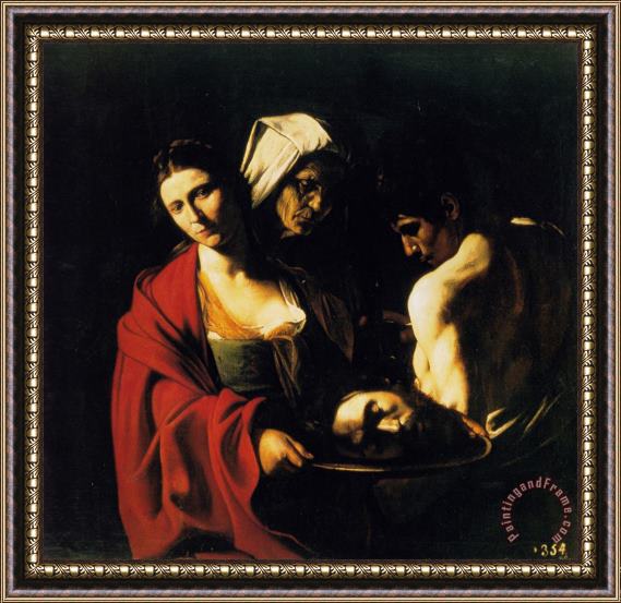 Caravaggio Salome with The Head of John The Baptist 1608 Framed Painting