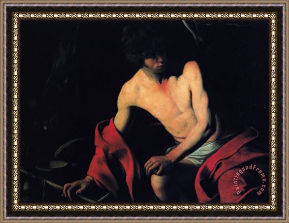Caravaggio St John Baptist 1605 Framed Painting