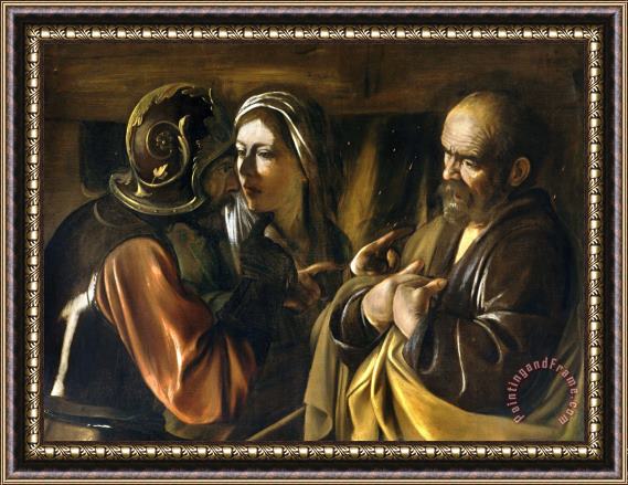 Caravaggio The Denial of Saint Peter Framed Painting