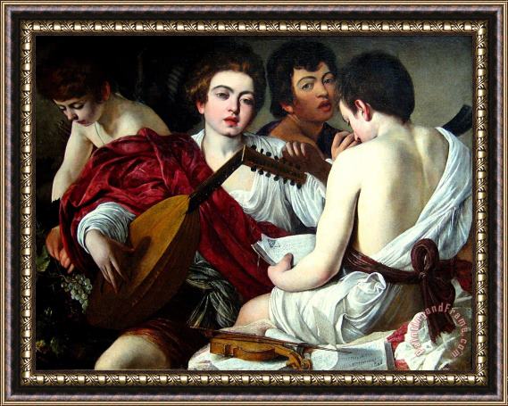 Caravaggio The Musicians Framed Painting