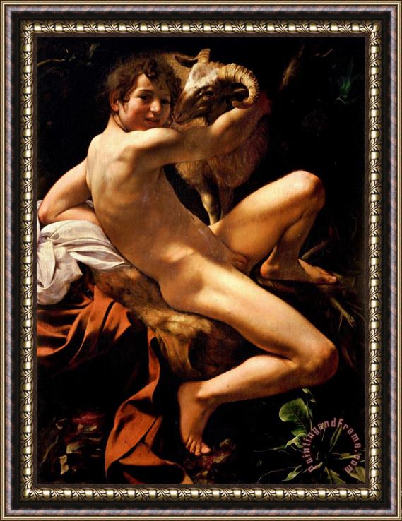 Caravaggio Youth With Ram Framed Painting