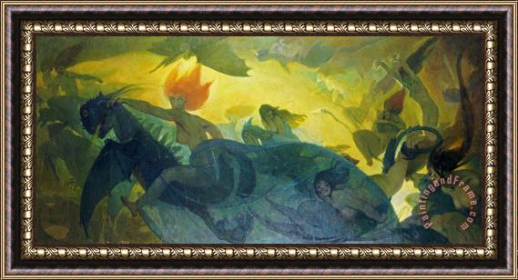 Carl Engel The Ride of The Valkyries Framed Painting