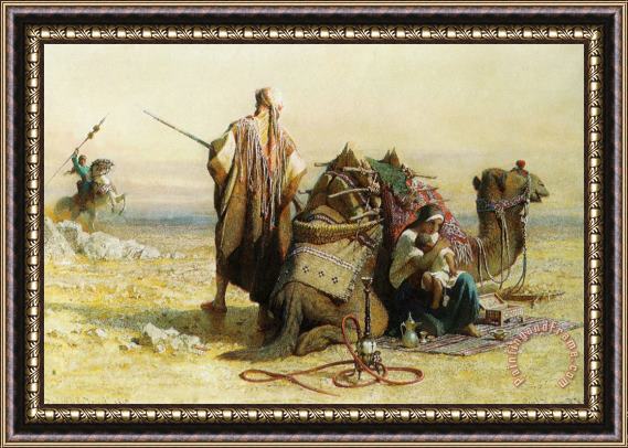 Carl Haag Danger in The Desert Framed Painting