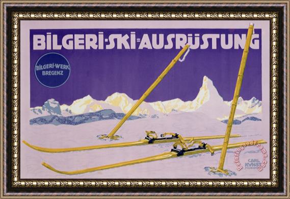 Carl Kunst Advertisement For Skiing In Austria Framed Print