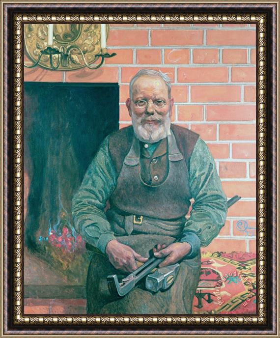 Carl Larsson Erik Erikson The Blacksmith Framed Painting