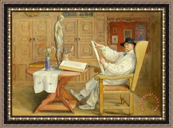 Carl Larsson In The New Studio Framed Painting