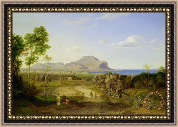 Carl Rottmann View over Palermo Framed Painting