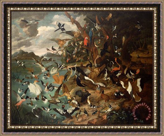 Carl Wilhelm de Hamilton The Parliament of Birds Framed Painting