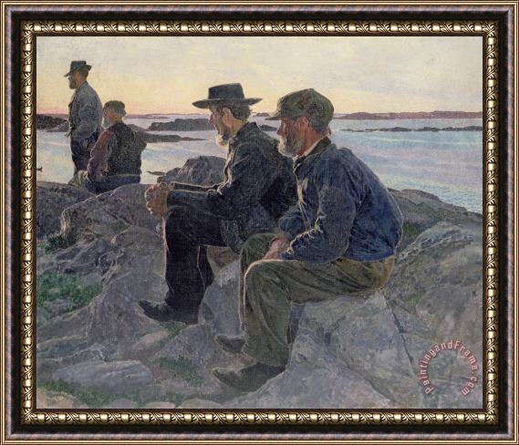 Carl Wilhelm Wilhelmson On the Rocks at Fiskebackskil Framed Print