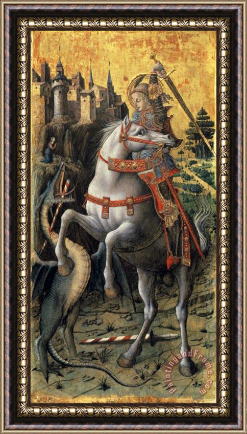 Carlo Crivelli Saint George Slaying The Dragon Framed Painting