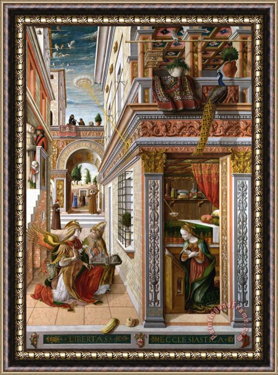 Carlo Crivelli The Annunciation with Saint Emidius Framed Painting