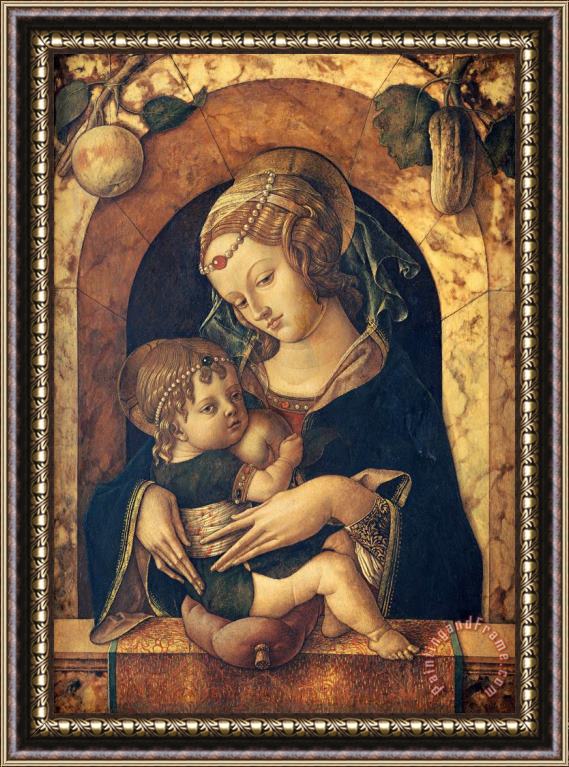 Carlo Crivelli The Madonna And Child at a Marble Parapet Framed Print