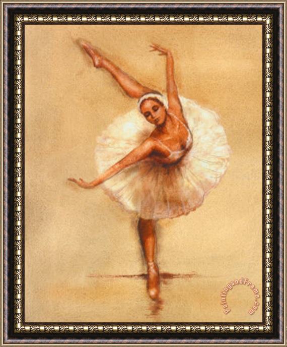 Caroline Gold Ballerina I Framed Painting