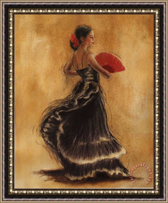 Caroline Gold Flamenco Dancer II Framed Print