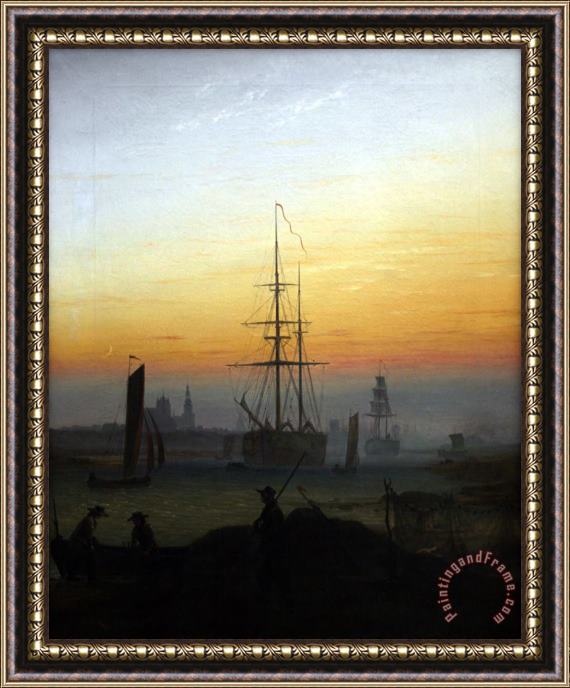 Caspar David Friedrich Greifswald Harbour Framed Print